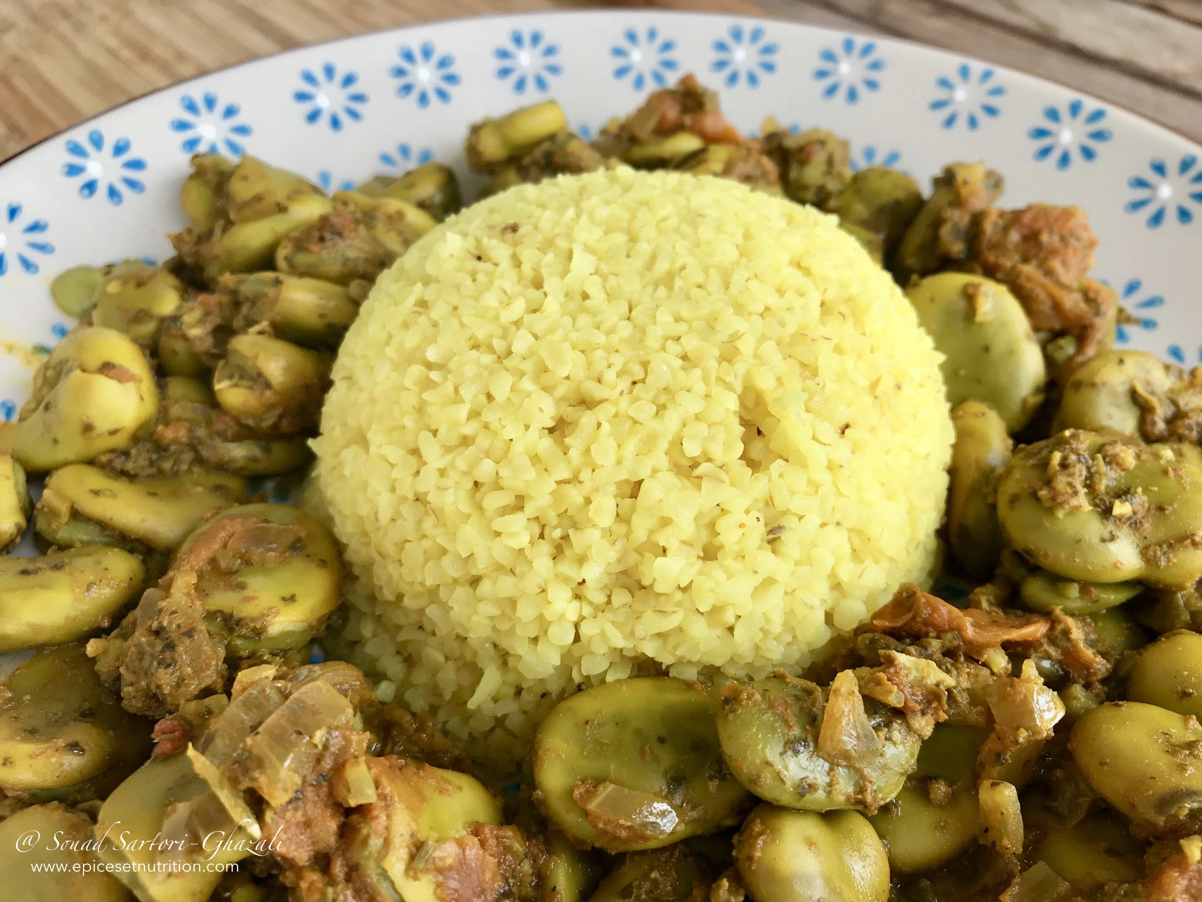 f&egrave;ves chermoula et boulgour